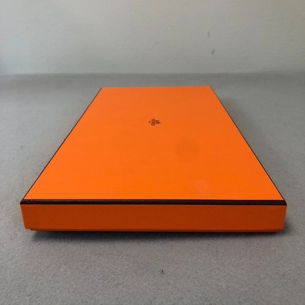 Authentic Hermes Orange Storage Gift Box Empty 14.5x7.5x1.5 Small Rectangle